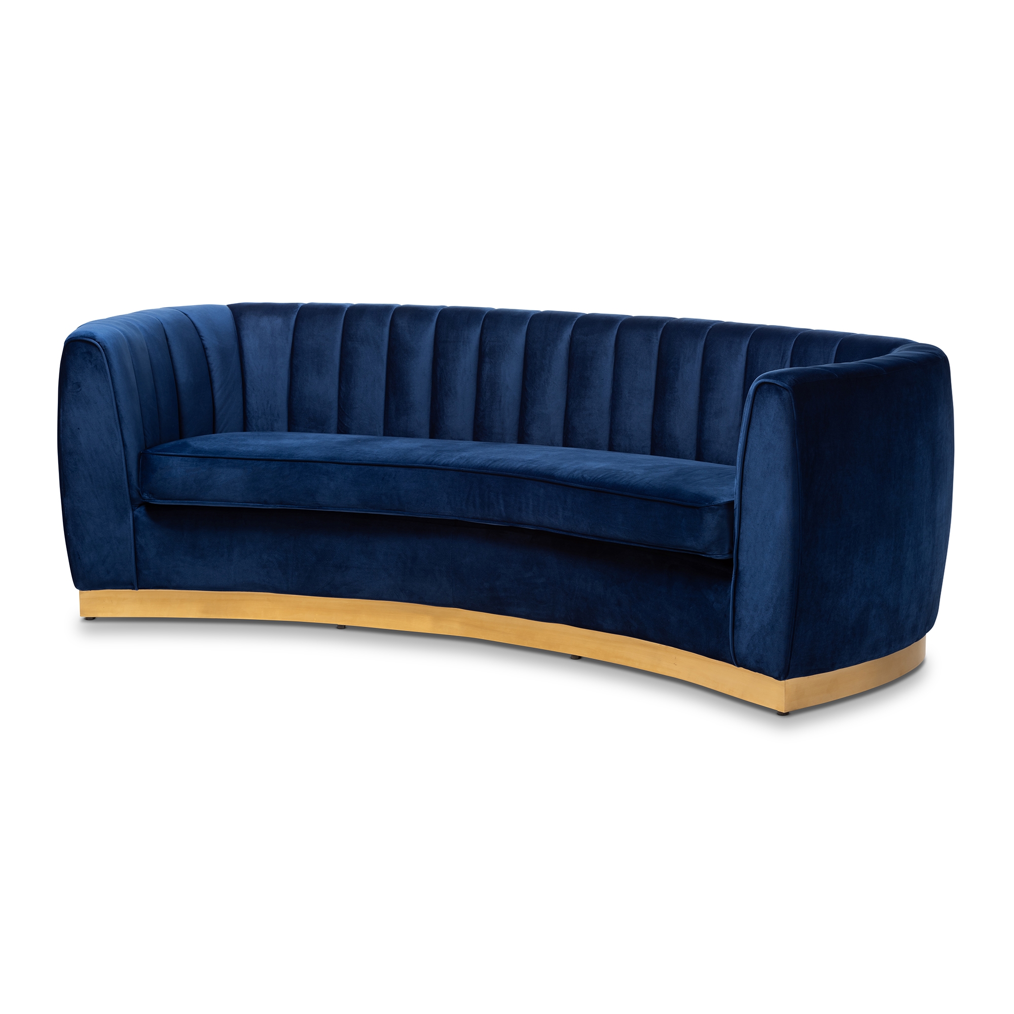 Baxton Studio Milena Glam Royal Blue Velvet Fabric Upholstered